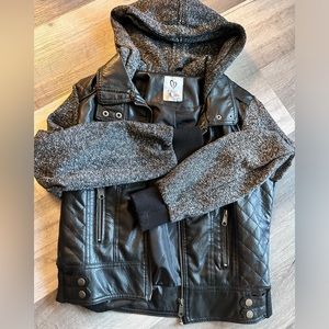 grey leather jacket biker type. brand new with zero flaws worn maybe once. S/M